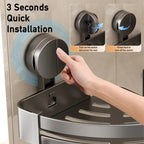 No-Drill Strong Suction Rustproof Aluminum Bathroom Shelf (Single-Tier)