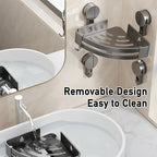 No-Drill Strong Suction Rustproof Aluminum Bathroom Shelf (Single-Tier)