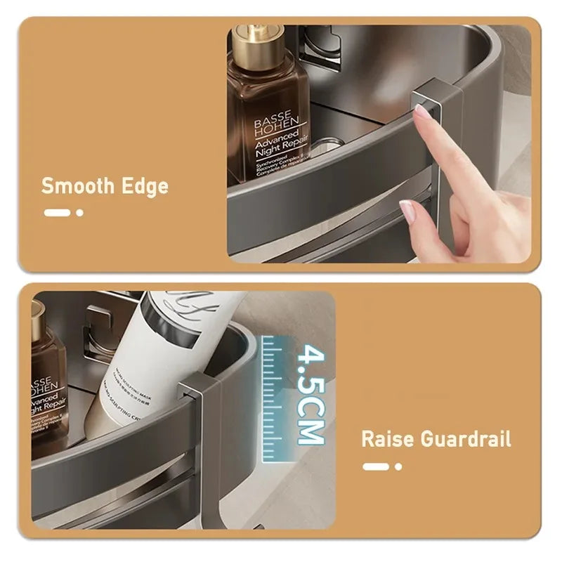 No-Drill Strong Suction Rustproof Aluminum Bathroom Shelf (Single-Tier)