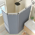 No-Drill Suction & Magnetic Seal Shower Curtain Set