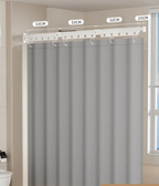 No-Drill Suction & Magnetic Seal Shower Curtain Set