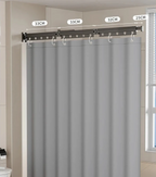No-Drill Suction & Magnetic Seal Shower Curtain Set