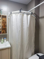 No-Drill Suction & Magnetic Seal Shower Curtain Set