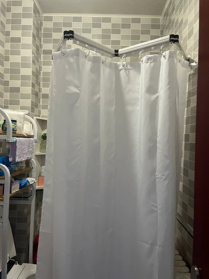 No-Drill Suction & Magnetic Seal Shower Curtain Set