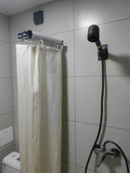 No-Drill Suction & Magnetic Seal Shower Curtain Set