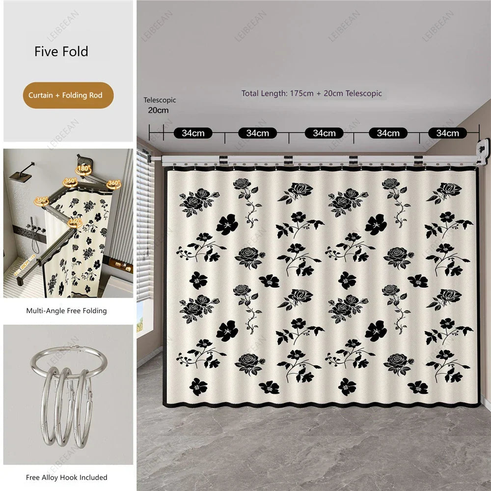 No-Drill Suction Telescopic Rustproof Aluminum Shower Curtain Rod