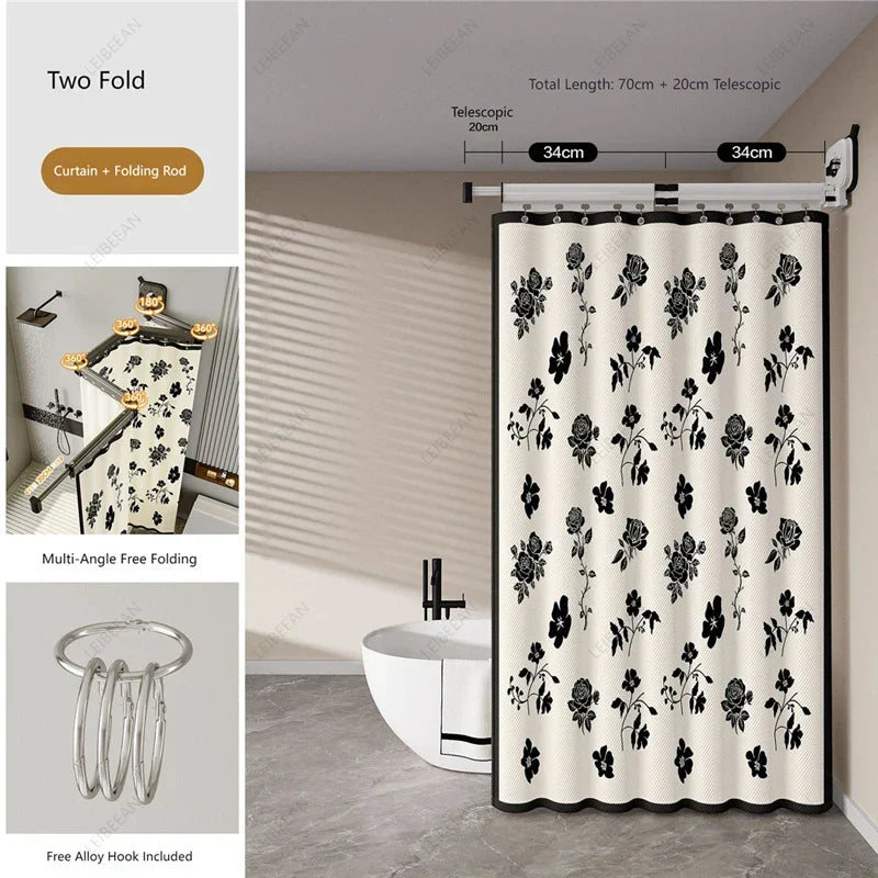 No-Drill Suction Telescopic Rustproof Aluminum Shower Curtain Rod