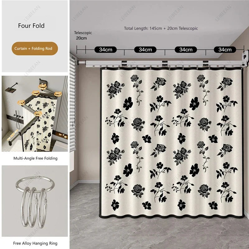 No-Drill Suction Telescopic Rustproof Aluminum Shower Curtain Rod
