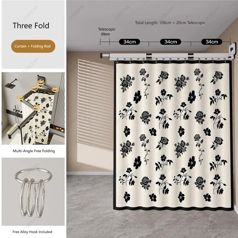 No-Drill Suction Telescopic Rustproof Aluminum Shower Curtain Rod