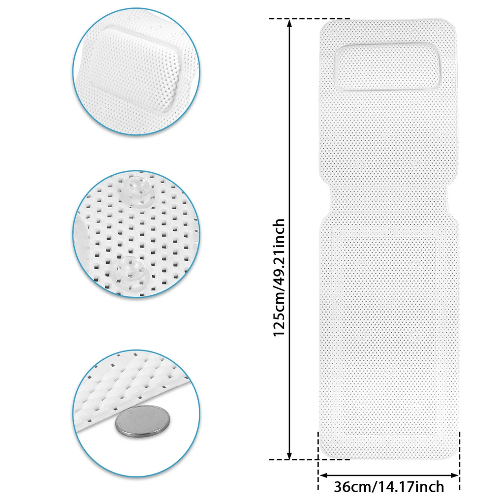 Non-Slip Full-Body Ergonomic Bathtub Mat (30 Suction Cups)