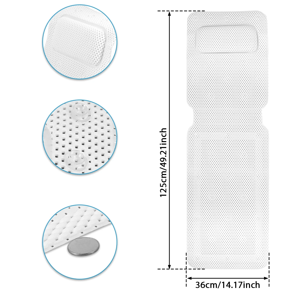 Non-Slip Full-Body Ergonomic Bathtub Mat (30 Suction Cups)