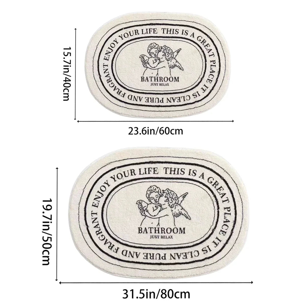 Non-Slip Plush Polyester Bath Mat (Angel Motif)