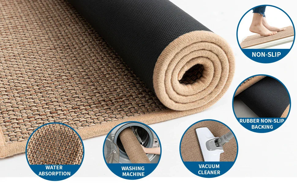 Non-Slip Rubber-Backed Machine-Washable Kitchen Runner