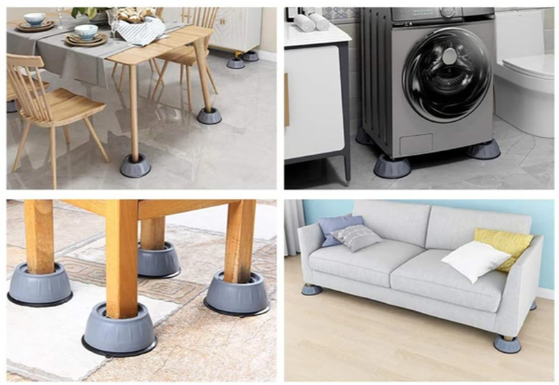 Non-Slip Shock-Absorbing TPR Anti-Vibration Pads (Set of 4)