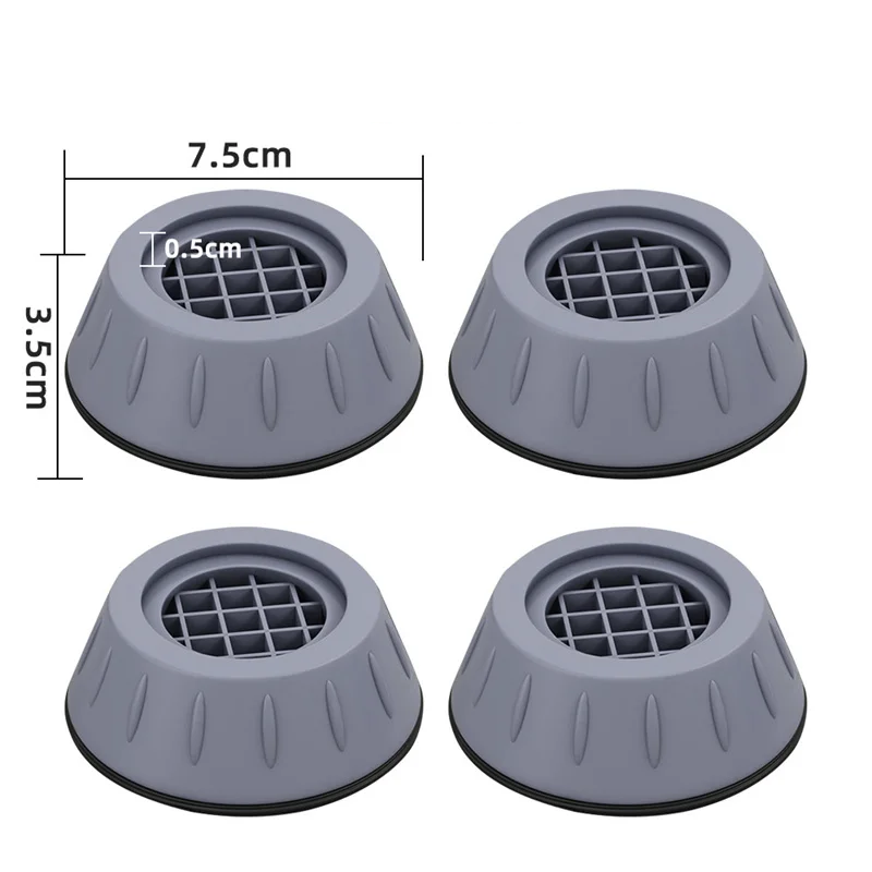 Non-Slip Shock-Absorbing TPR Anti-Vibration Pads (Set of 4)