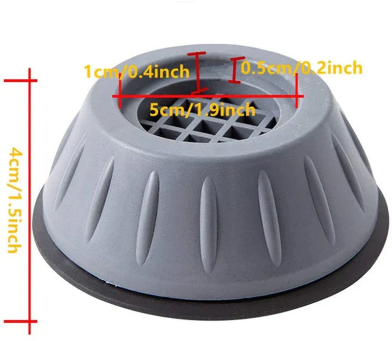 Non-Slip Shock-Absorbing TPR Anti-Vibration Pads (Set of 4)