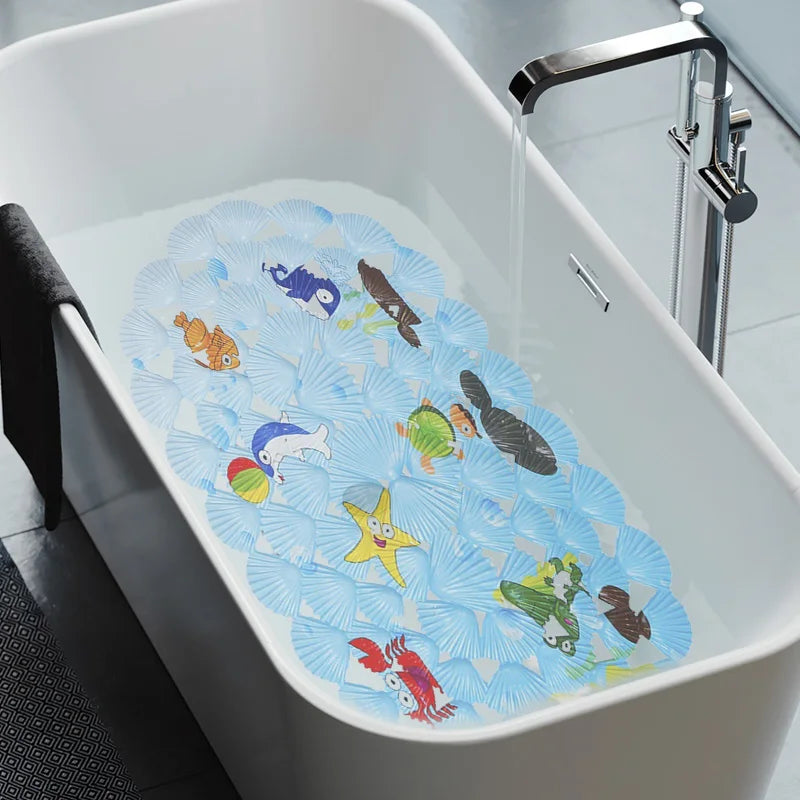 Non-Slip Suction-Cup Massage Nubs Bath Mat (15 x 27 in)