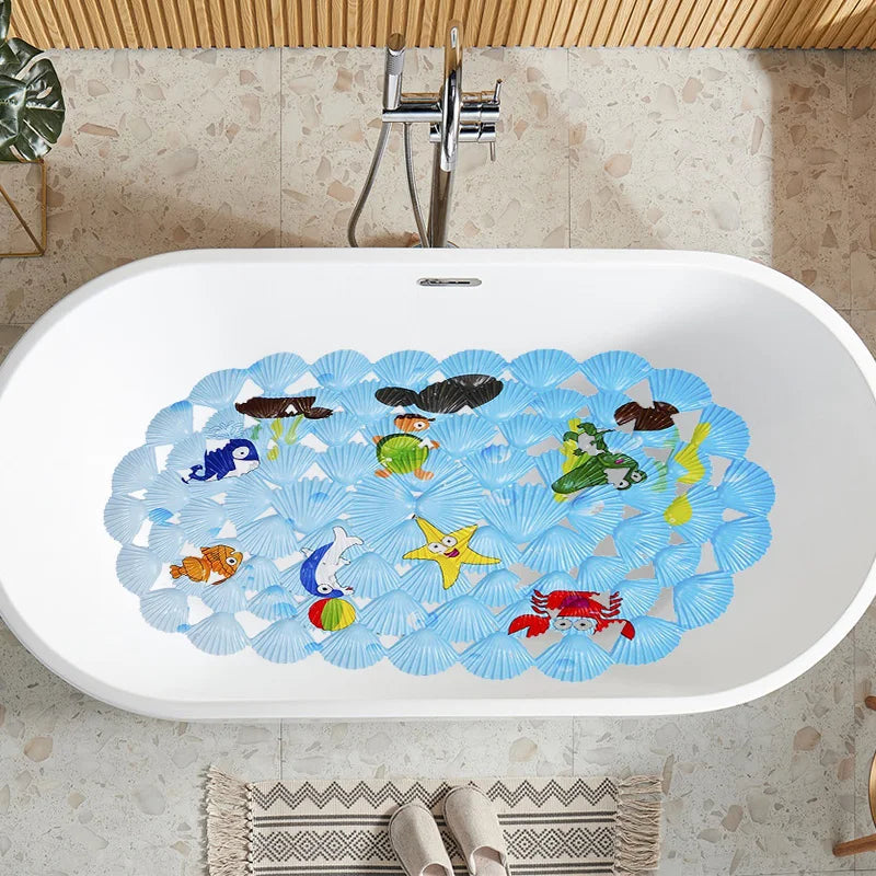 Non-Slip Suction-Cup Massage Nubs Bath Mat (15 x 27 in)