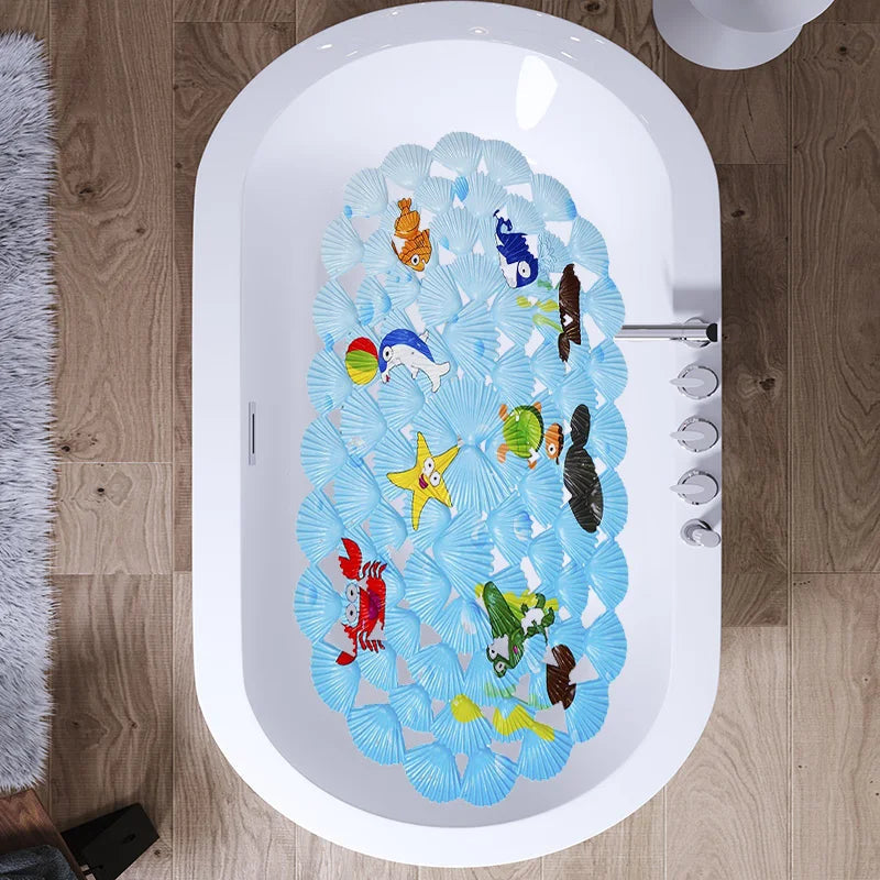 Non-Slip Suction-Cup Massage Nubs Bath Mat (15 x 27 in)