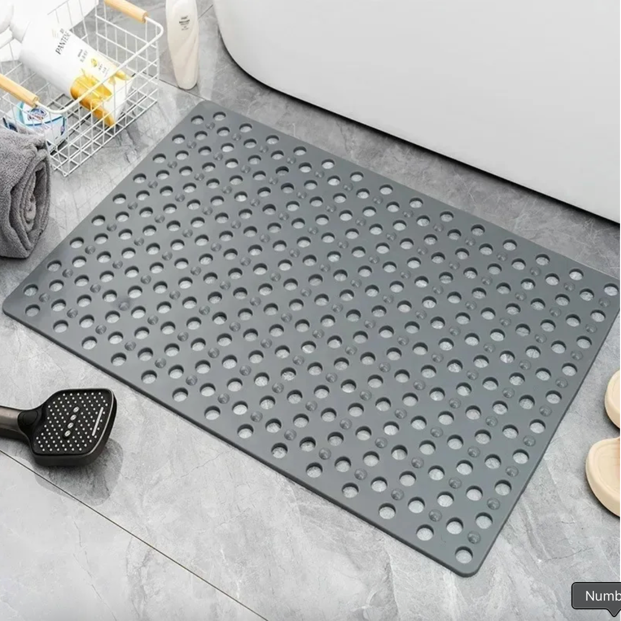 Non-Slip Suction-Cup Quick-Drain Shower Mat