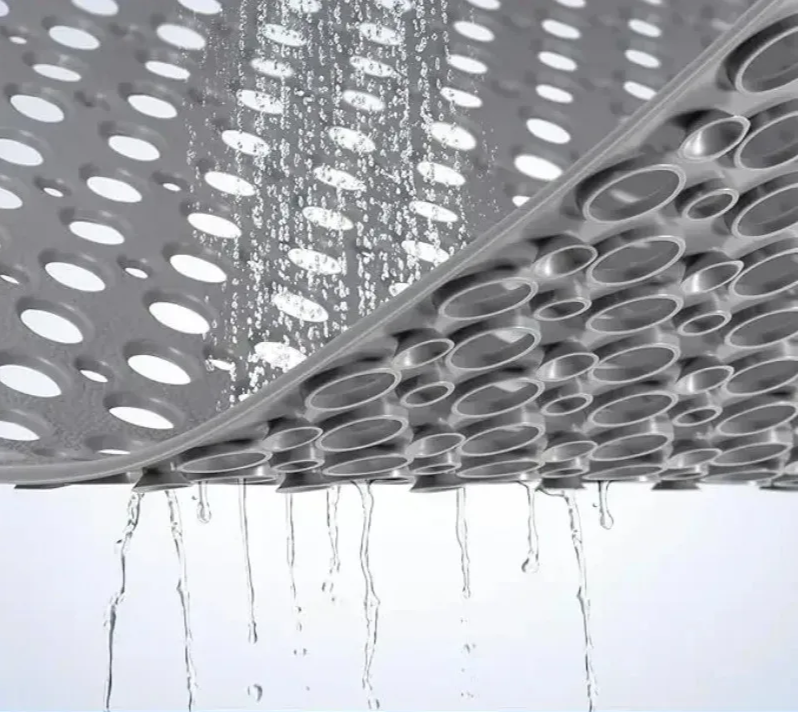 Non-Slip Suction-Cup Quick-Drain Shower Mat