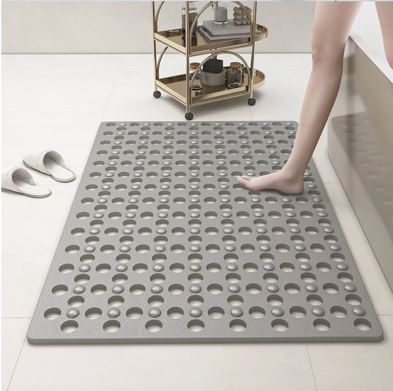 Non-Slip Suction-Cup Quick-Drain Shower Mat