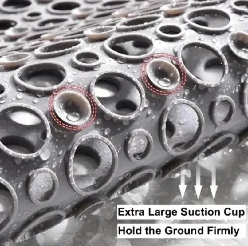 Non-Slip Suction-Cup Quick-Drain Shower Mat