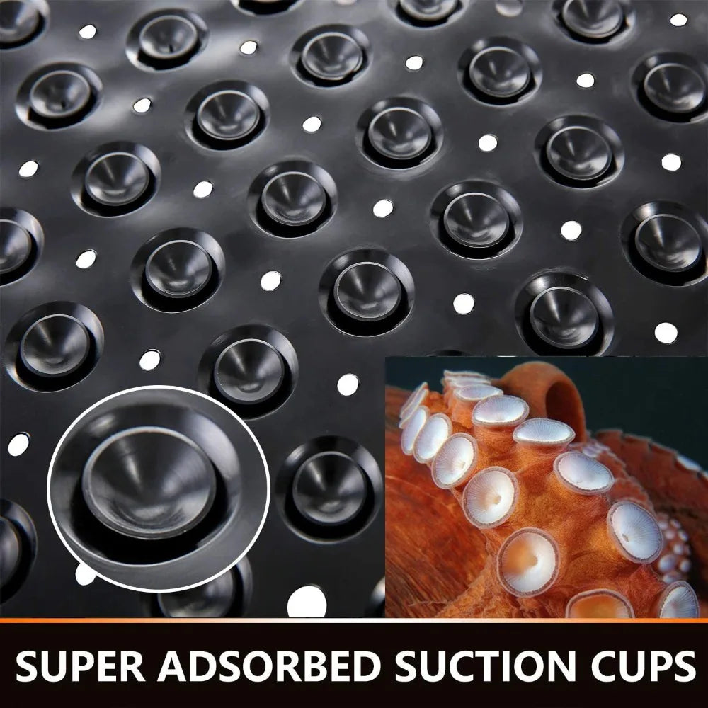 Non-Slip Suction-Cup Quick-Drying Shower & Bath Mat (21×21 in)