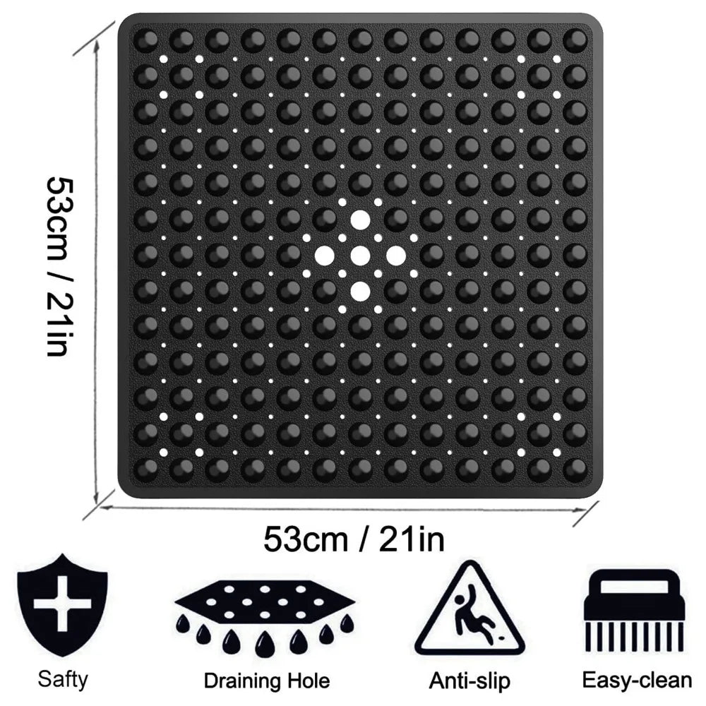 Non-Slip Suction-Cup Quick-Drying Shower & Bath Mat (21×21 in)