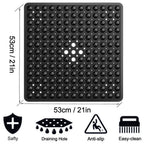 Non-Slip Suction-Cup Quick-Drying Shower & Bath Mat (21×21 in)