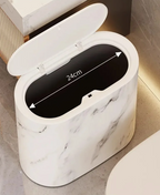 Nordic Marble Finish Slim Push-Top Waste Bin