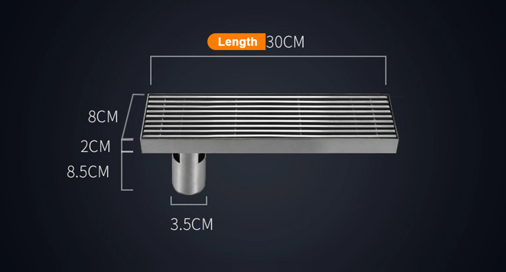 Odor-Reducing Brushed 304 Stainless Steel Floor Drain (Square)