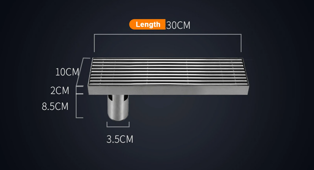 Odor-Reducing Brushed 304 Stainless Steel Floor Drain (Square)
