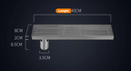 Odor-Reducing Brushed 304 Stainless Steel Floor Drain (Square)