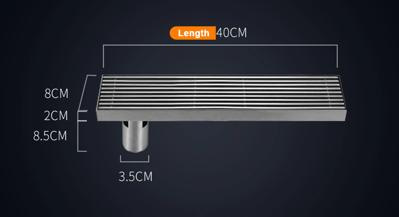 Odor-Reducing Brushed 304 Stainless Steel Floor Drain (Square)