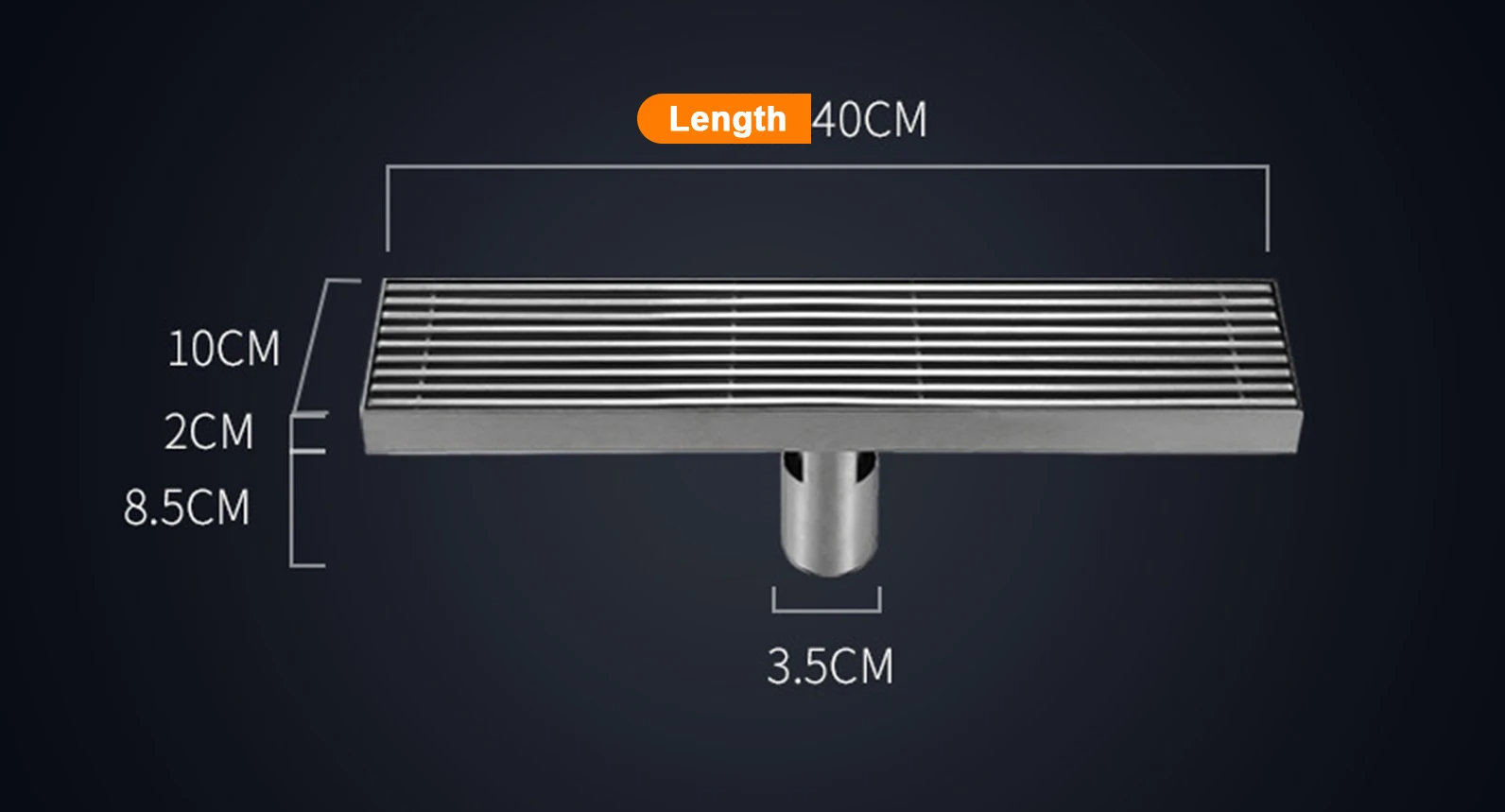 Odor-Reducing Brushed 304 Stainless Steel Floor Drain (Square)