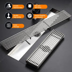 Odor-Reducing Brushed 304 Stainless Steel Floor Drain (Square)