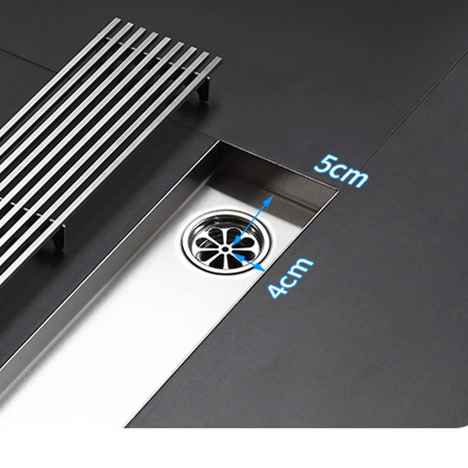 Odor-Reducing Brushed 304 Stainless Steel Floor Drain (Square)
