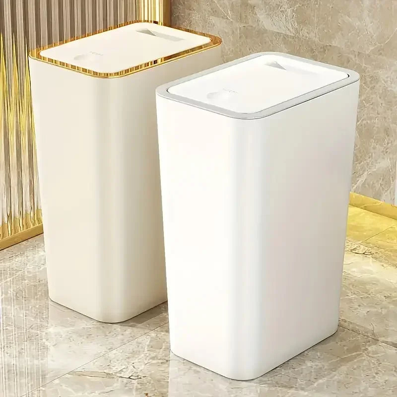 Odor-Sealed One-Touch Rectangular Trash Can (10 L)