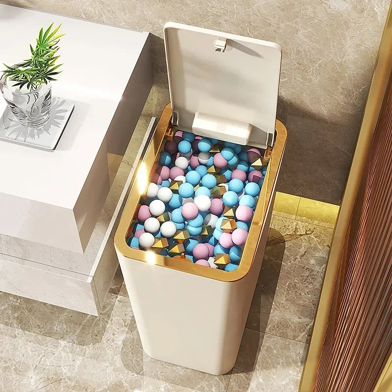 Odor-Sealed One-Touch Rectangular Trash Can (10 L)