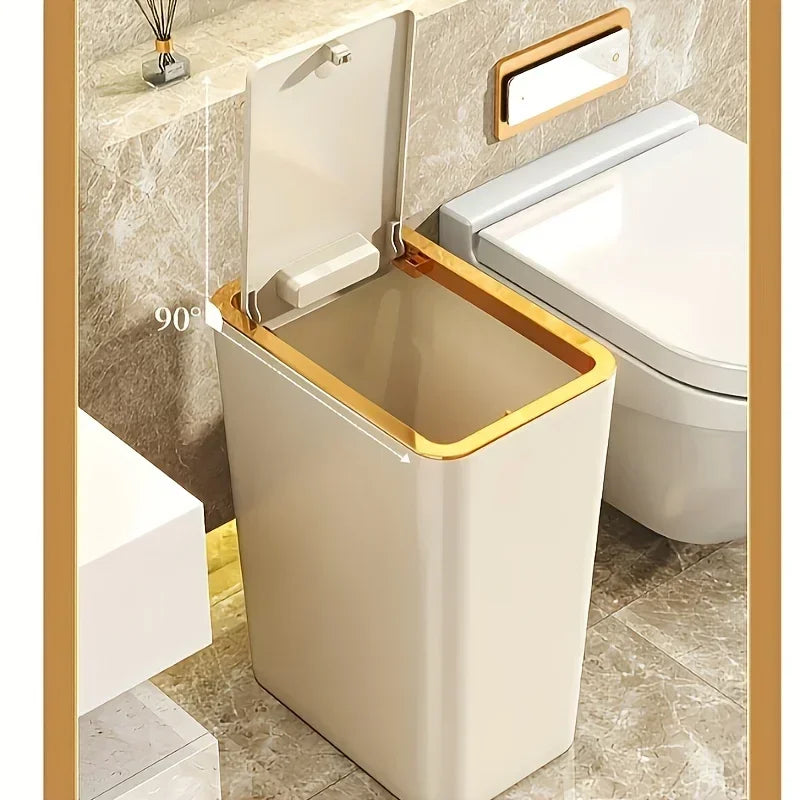 Odor-Sealed One-Touch Rectangular Trash Can (10 L)