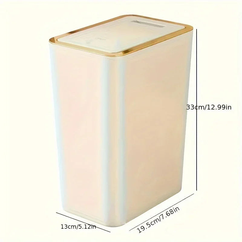 Odor-Sealed One-Touch Rectangular Trash Can (10 L)