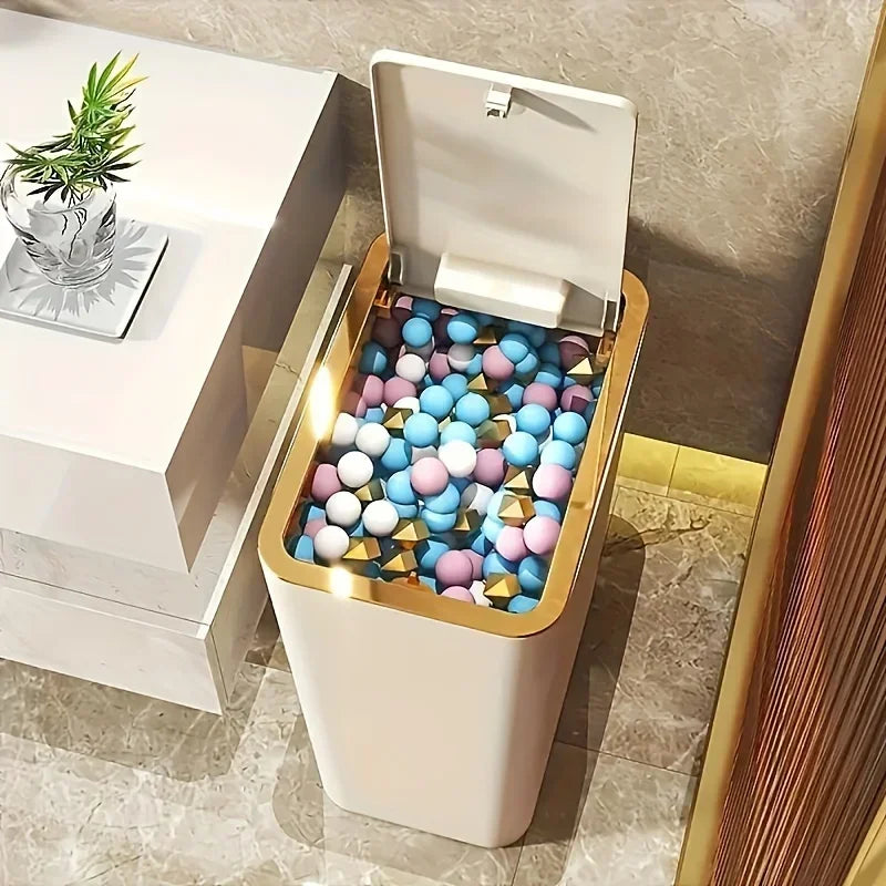 Odor-Sealed One-Touch Rectangular Trash Can (10 L)