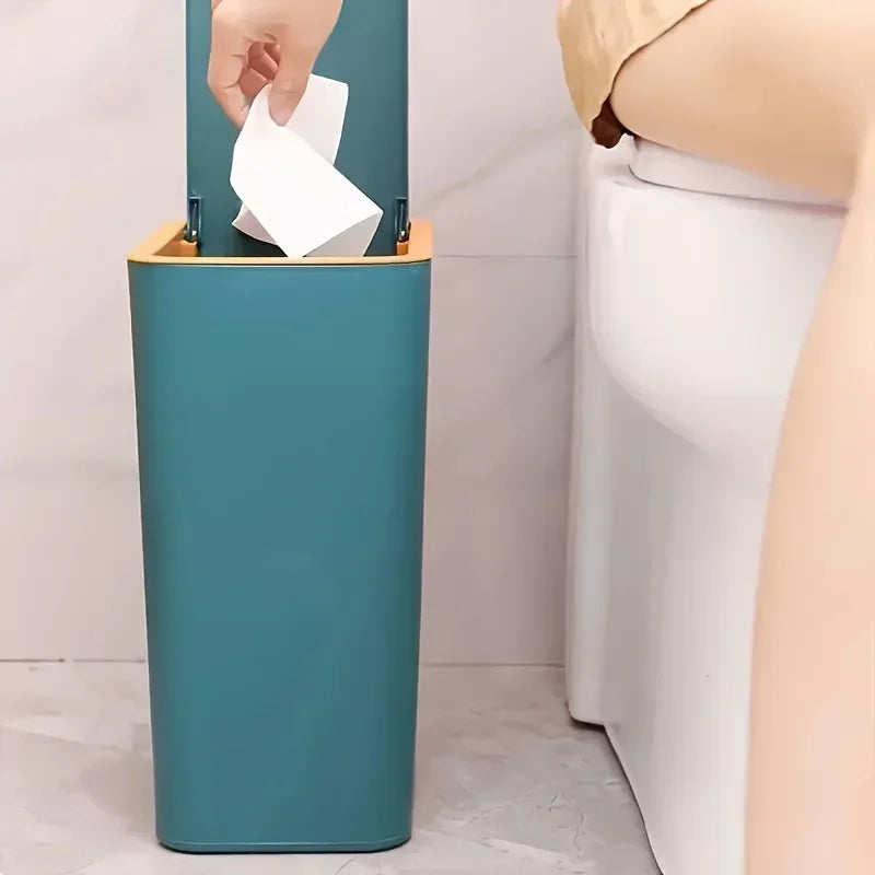 Odor-Sealed One-Touch Rectangular Trash Can (10 L)