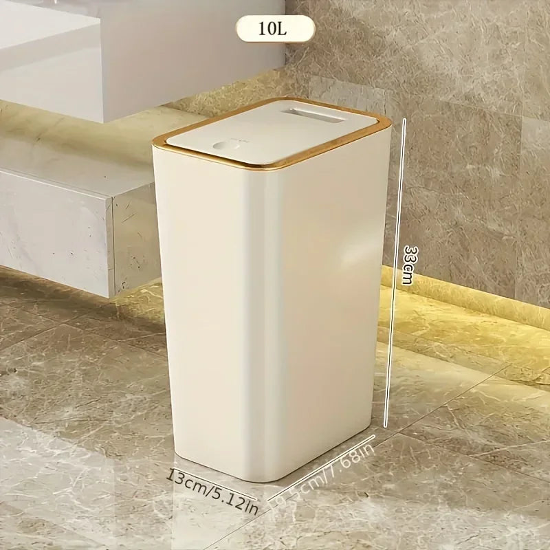 Odor-Sealed One-Touch Rectangular Trash Can (10 L)