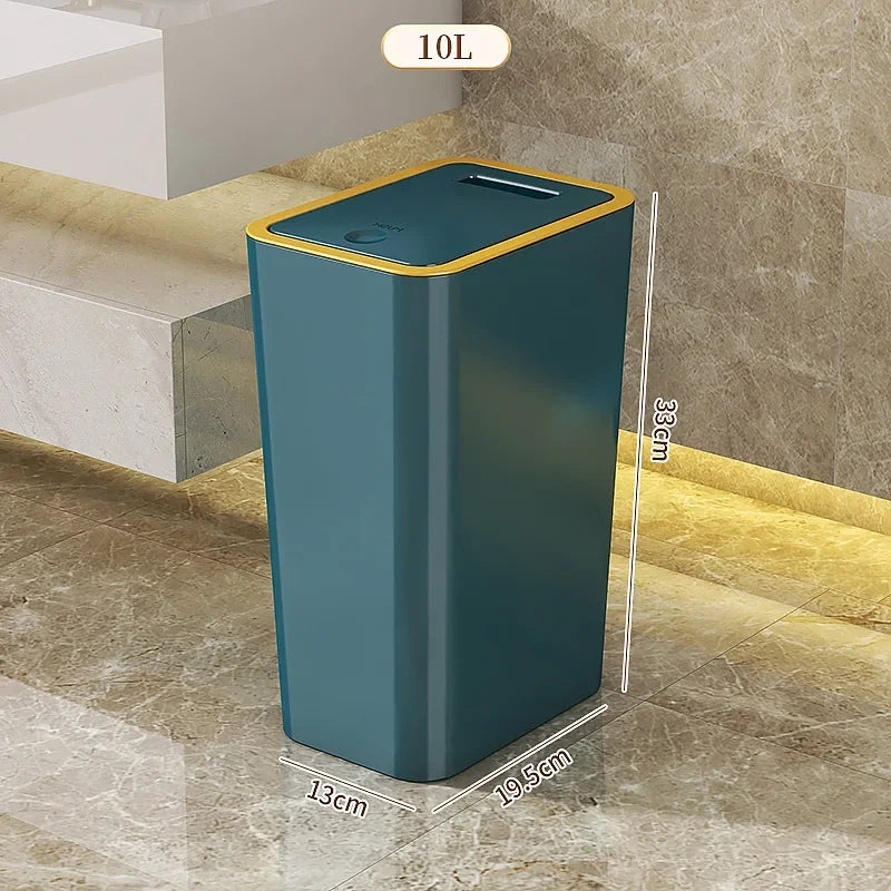 Odor-Sealed One-Touch Rectangular Trash Can (10 L)