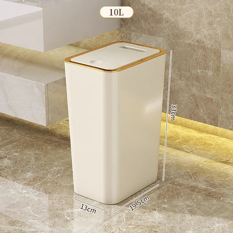 Odor-Sealed One-Touch Rectangular Trash Can (10 L)