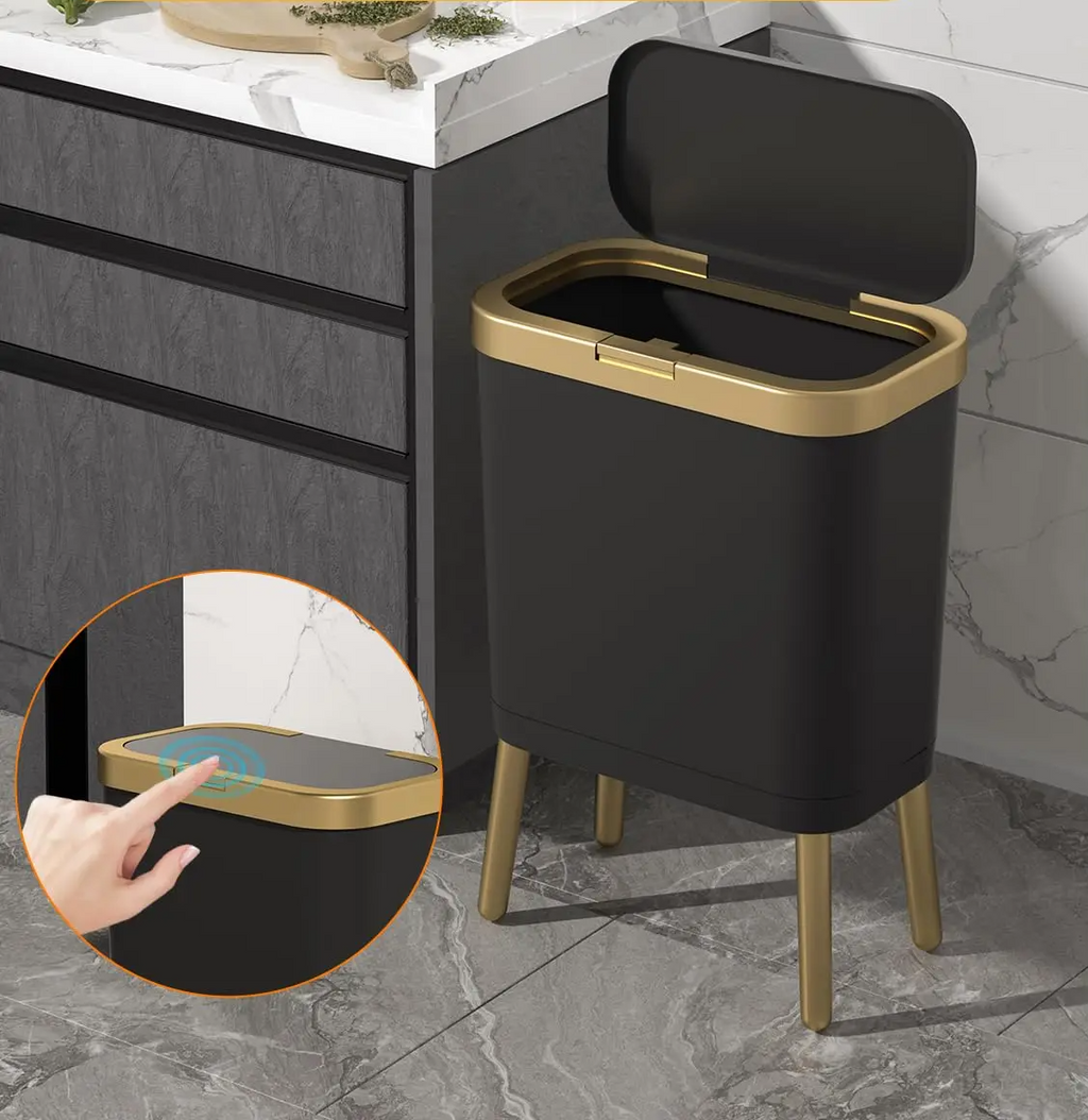 Odor-Sealing Push-Top Pet-Proof Trash Can (15L)
