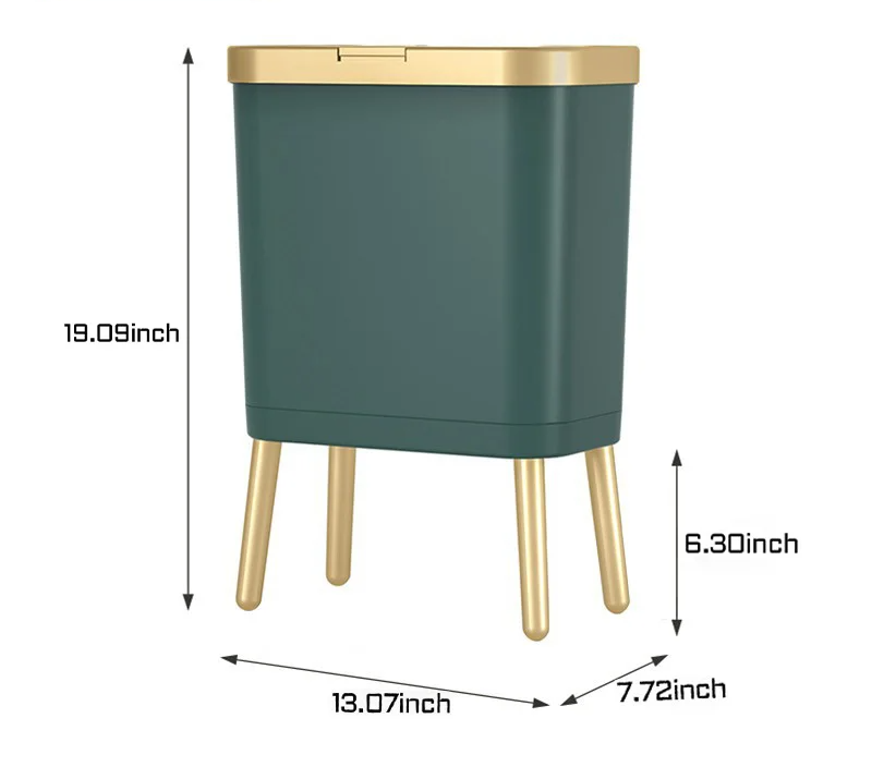 Odor-Sealing Push-Top Pet-Proof Trash Can (15L)