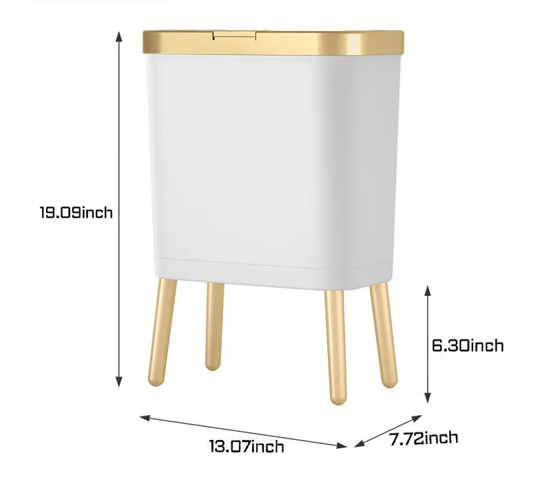 Odor-Sealing Push-Top Pet-Proof Trash Can (15L)